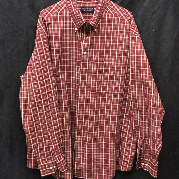 Men’s long sleeve red plaid dress shirt 2XLT - Picture 1 of 3